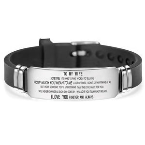 To My Wife - I Love You Forever And Always Engraved Bracelet