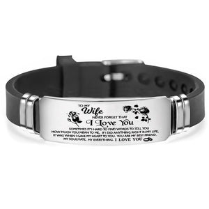 To My Wife - I Love You Engraved Bracelet