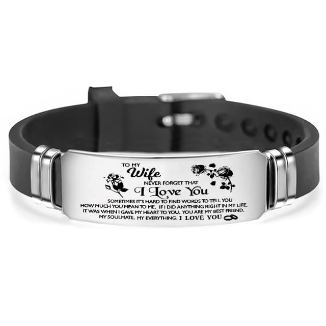 To My Wife - I Love You Engraved Bracelet
