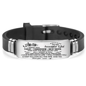To My Girlfriend - All I Want Is You Engraved Bracelet