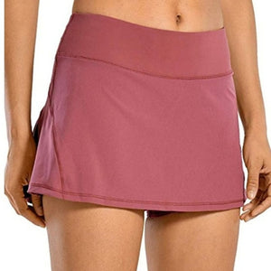 Women Yoga Skirts Shorts Sports Running Tennis Seamless Solid Breathable Shorts Fitness Workout Gym Elastics Quick Dry Skirts