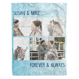 Our love is forever and always couple personalized Christmas fleece blanket - Merry Christmas customized family unique gift idea