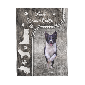 Love Border Collie personalized coffee blanket gifts custom christmas blanket