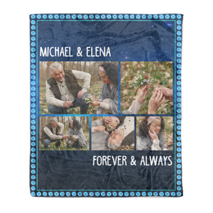 Our love is forever and always couple personalized Christmas fleece blanket - Merry Christmas customized family unique gift idea