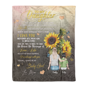 To my Daughter no one else will ever know the strength of my love for you personalized mom and daughter blanket custom christmas blanket gift