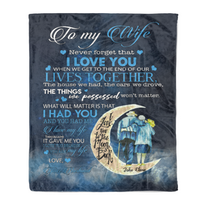 To my wife I love you because you are my life personalized fleece blanket gifts customized Christmas family gift idea