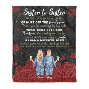 Sister to sister we will always be a couple personalized best friend fleece blanket customized christmas gift for girls