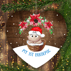 My 1st Pandemic Christmas CUSTOMIZED baby ornament - Funny Merry Christmas home decoration family gift idea