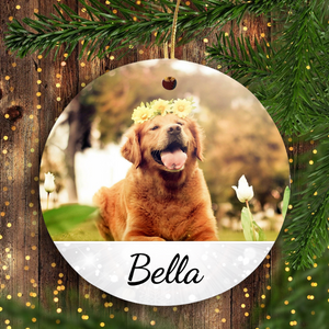 Personalized Dog & Cat Christmas Ornament - Customized Pet Portrait Ornament - Photo Ornament Holiday Unique Gift Idea for Dog & Cat Lovers