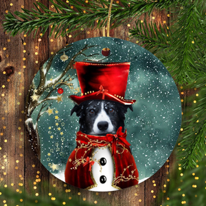 PERSONALIZED cute potrait dog 2020 Merry Christmas dog ceramic ornament - Christmas decoration unique family orament gift idea for dog lover