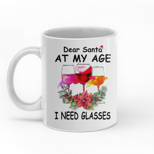 A Dhaidí na Nollag Ag m'Aois Tá mugaí Nollag saincheaptha ag teastáil uaim spéaclaí 