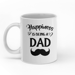 Happiness is being a dad custom christmas mugs