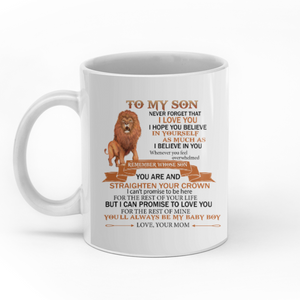 To my son you'll aLways be my baby boy personalised gift customized mug coffee mugs gifts custom christmas mugs