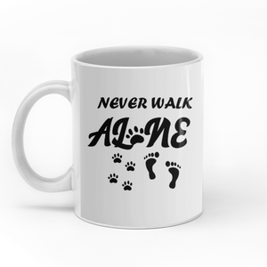 Never walk alone personalised gift customized mug coffee mugs gifts custom christmas mugs