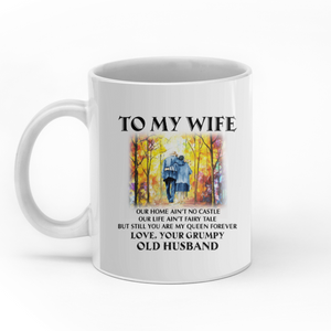 To my wife your grumpy old husband love you personalised gift customized mug coffee mugs gifts custom christmas mugs, old love personalized gifts