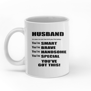 Husband you're smart, brave, handsome, special custom christmas mugs