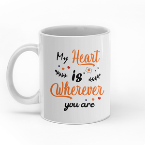 My heart is wherever you are personalised gift customized mug coffee mugs gifts custom christmas mugs, couple mug gift