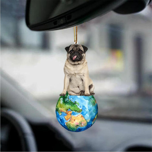 Pug-Around My Dog-Two Sided Ornament - Best gifts your whole family
