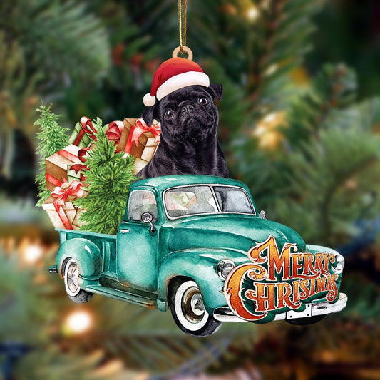 pug bla-Green Truck Hanging Ornament - Best gifts your whole family