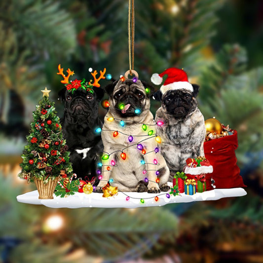 Pug-Christmas Dog Friends Hanging Ornament - Best gifts your whole family