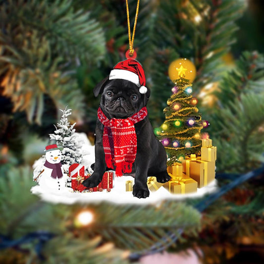 Pug Christmas Ornament Christmas Tree Hanging Acrylic Ornament Gift - Best gifts your whole family