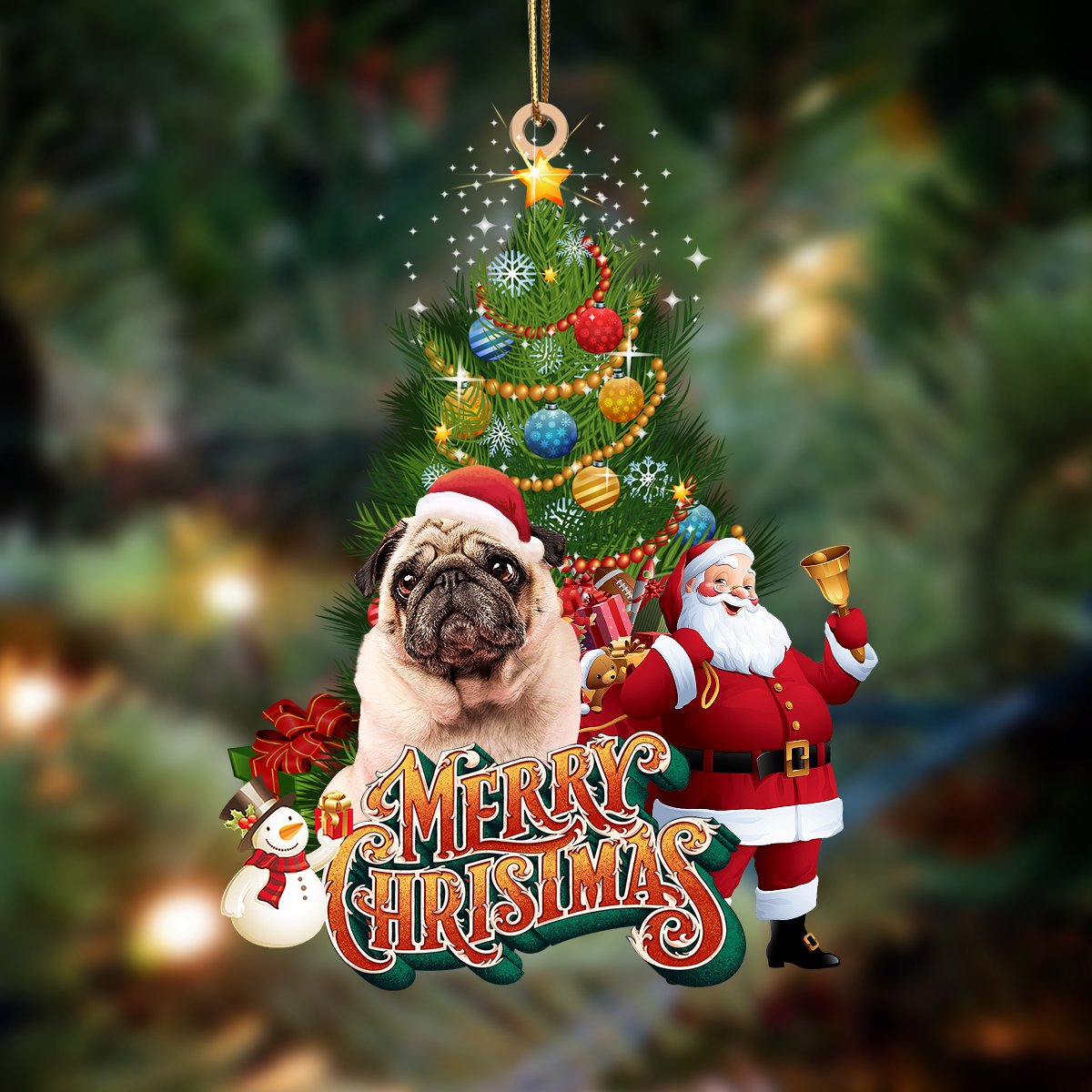 Pug-Christmas Tree&Dog Hanging Ornament - Best gifts your whole family
