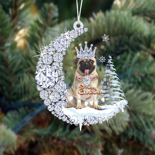 Pug Diamond Moon Merry Christmas Ornament Christmas Gifts - Best gifts your whole family