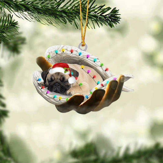 Pug Sleeping Angel In God Hand Christmas Ornament Godmerch Ornament - Best gifts your whole family