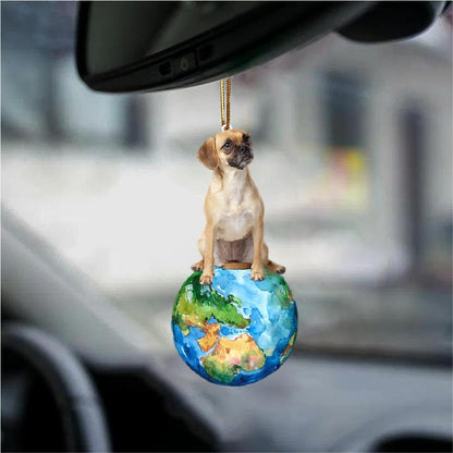 Puggle-Around My Dog-Two Sided Ornament - Best gifts your whole family