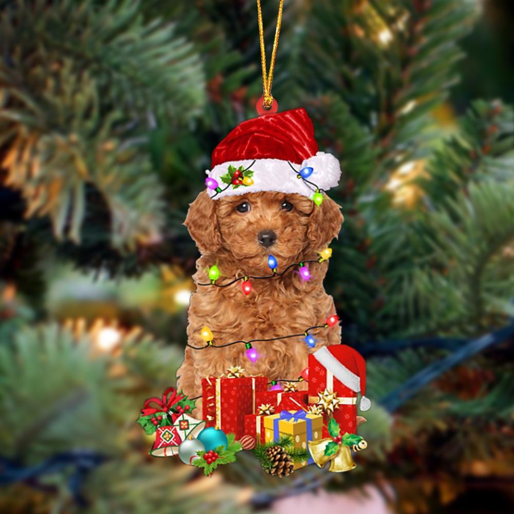 RED Miniature Poodle-Dog Be Christmas Tree Hanging Ornament - Best gifts your whole family