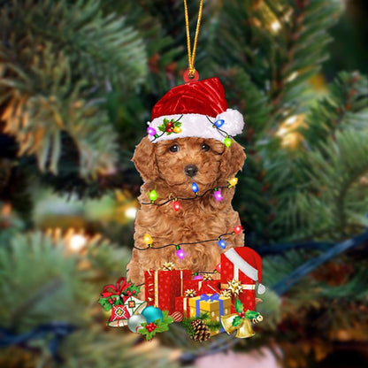 RED Miniature Poodle-Dog Be Christmas Tree Hanging Ornament - Best gifts your whole family