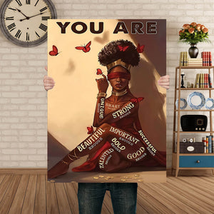 You are strong, beautiful, important, unique Wall-art Canvas, Gift for Her Canvas, Birthday Gift