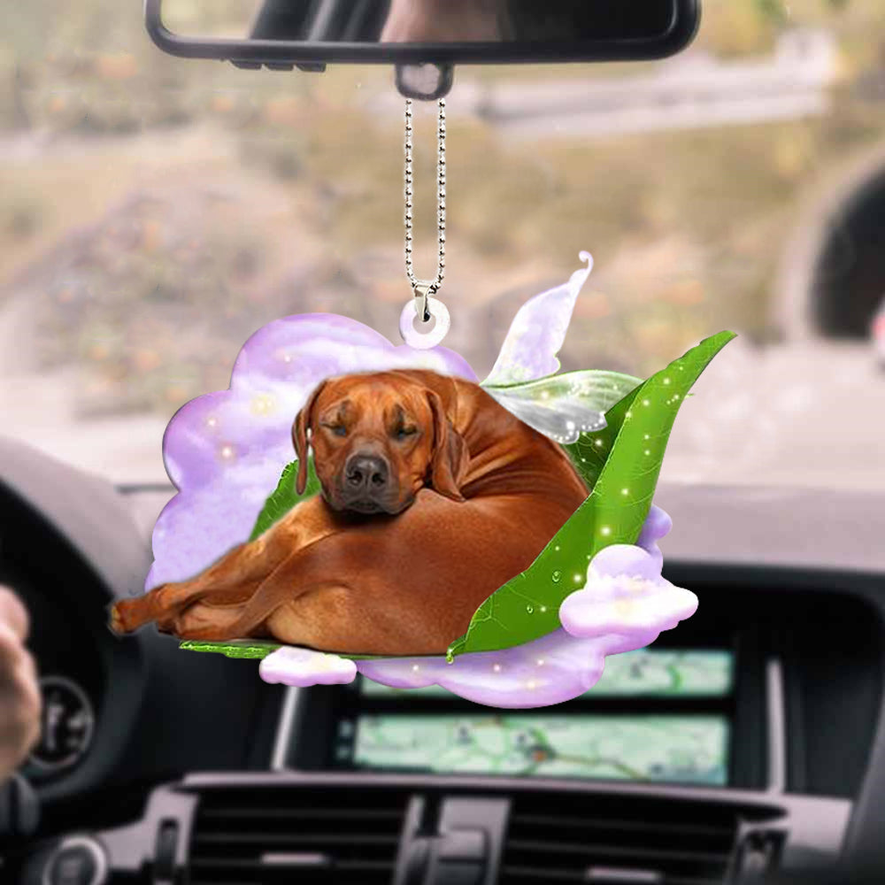 Rhodesian Ridgeback-Sleep On Fallen Leaves-Two Sided Ornament - Best gifts your whole family