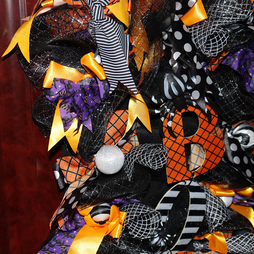 2022 Halloween Decoration Wreath Pumpkin BOO Front Door Halloween Party Hanging