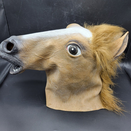 Horse Head Creepy Halloween Costume Theater Mask Rubber