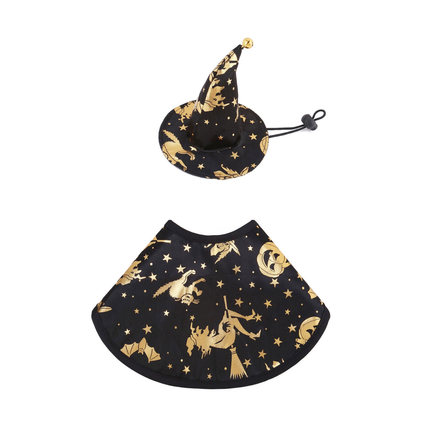 Halloween Witch Wizard Cosplay Dog Cat Costume Fancy Party Pet Cloak With Hat