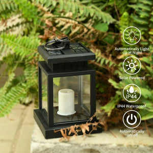 Solar Lantern Hanging Light LED Waterproof Yard Outdoor Patio Garden Yard Lamp warm white candle
