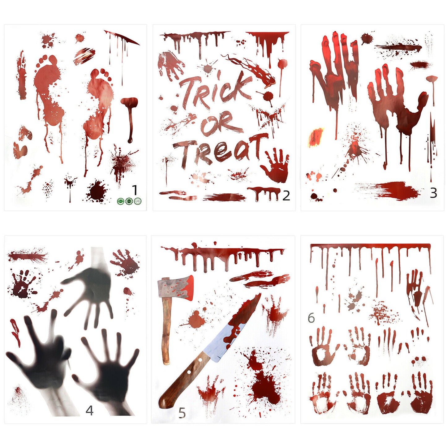 Halloween Bloody Knives Hanging Haunted Scary Horror Banner Window Wall Sticker