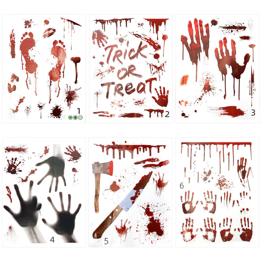 Halloween Bloody Knives Hanging Haunted Scary Horror Banner Window Wall Sticker