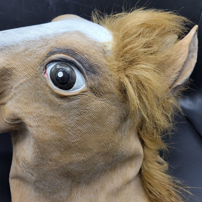 Capall Head Creepy Oíche Shamhna éadaí Amharclann Rubber Masc