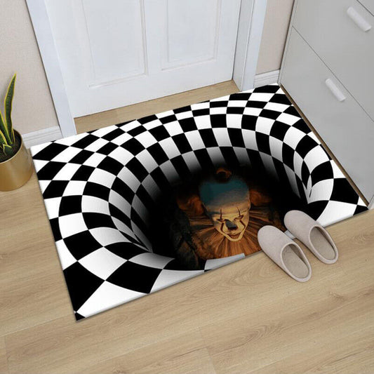 Halloween Clown Room Rug Scary Carpet Horror Welcome Door Mat Home Decoration US