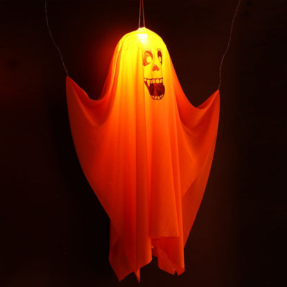 Halloween LED Hanging Orange Ghost Lights Indoor Outdoor Garden Party Bar Decor