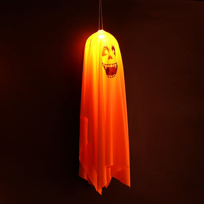 Halloween LED Hanging Orange Ghost Lights Indoor Outdoor Garden Party Bar Decor