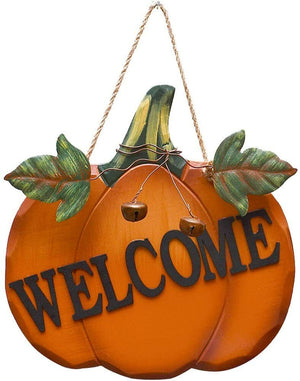 Wood Pumpkin Welcome Sign Fall Decor Autumn Harvest Thanksgiving Halloween Decor