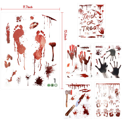 Halloween Bloody Knives Hanging Haunted Scary Horror Banner Window Wall Sticker