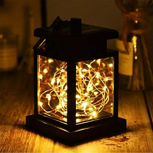 Solas Crochta Lantern Gréine Faoi stiúir Clós Uiscedhíonach Lasmuigh Lampa Clós Gairdín Patio Teaghrán bán te