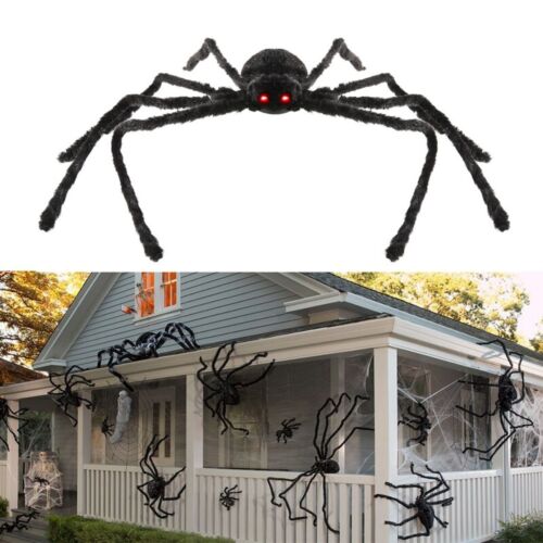 Halloween Large Black Spider Scary Haunted House Prop Party Decor Outdoor Indoor
