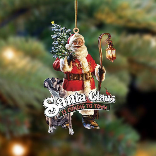 Santa Is Coming To Town With Box2-Two Sided Ornament - Best gifts your whole family