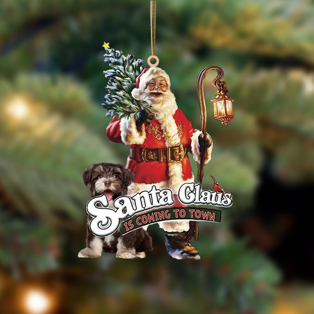 Santa Is Coming To Town With Havanese-Two Sided Ornament - Best gifts your whole family