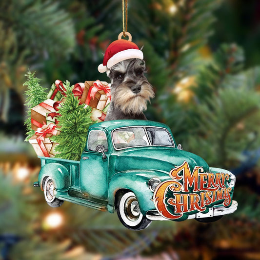 Schnauzer 1 (1)-Green Truck Hanging Ornament - Best gifts your whole family